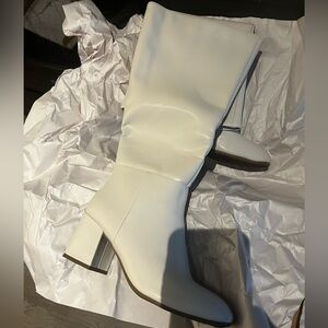 Chic White Heeled Boots for Women
